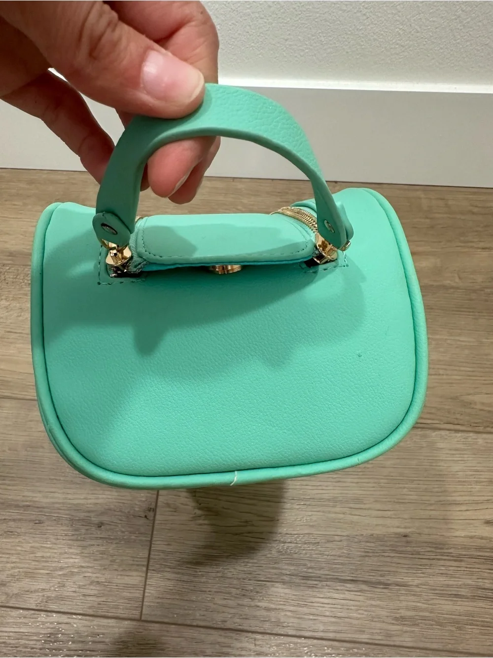 TRULY Signature vanity case mint Seafoam Double-Zip Cosmetic Case magnetic large